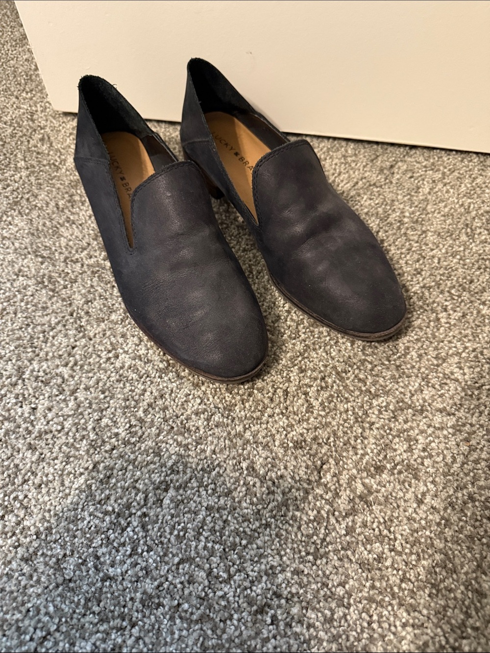 Women's Black Slip-On Leather Loafers